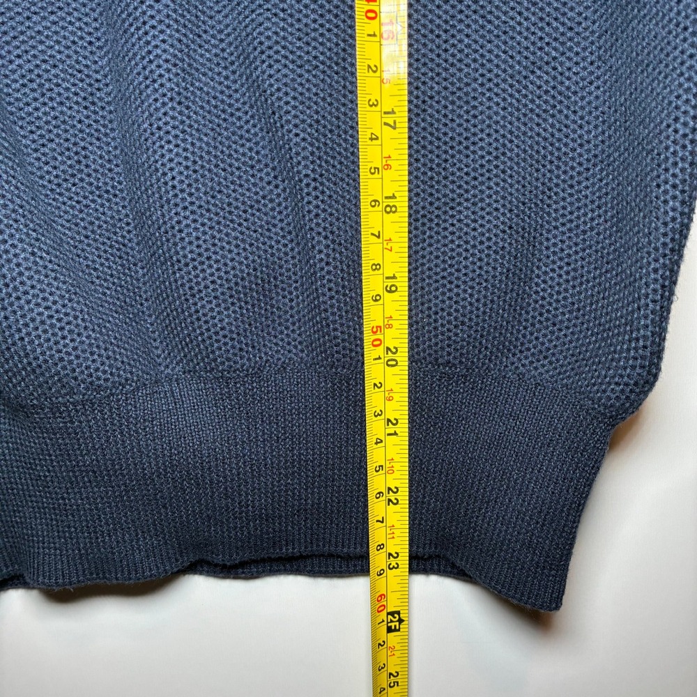 J.Crew Silk Cotton Knit Sweater Mens Medium Navy Lightweight Classic Academia - Picture 7 of 7